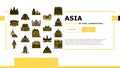 Asia Building And Land Scape landing header vector