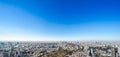 Panoramic modern city skyline aerial view under blue sky in Tokyo, Japan Royalty Free Stock Photo