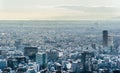 Panoramic modern city skyline aerial view under blue sky in Tokyo, Japan Royalty Free Stock Photo