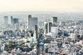 Panoramic modern city skyline aerial view under blue sky in Tokyo, Japan Royalty Free Stock Photo