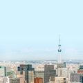 Panoramic modern city skyline aerial view under blue sky in Tokyo, Japan Royalty Free Stock Photo