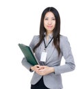 Asia businesswoman clipboard Royalty Free Stock Photo