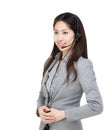 Asia businesswoman customer service looking at a side