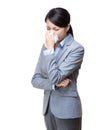 Asia businesswoman sneeze