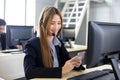 Asia call center workers or Confident business  with headset,Customer suppor Royalty Free Stock Photo