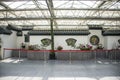 Asia China, Beijing, agricultural carnival,Indoor exhibition hall, sceneÃ¯Â¼ÅWhite wall, grey tile, flower window