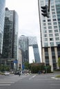 Asia, China, Beijing, CBD Central Business District, street, tall buildings and modern architecture