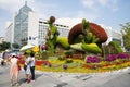 Asia China, Beijing, Chang'an Avenue, three-dimensional flower beds