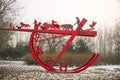 Asia China, Beijing, chaoyang park, landscape sculpture, clock