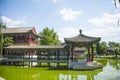 Asia China, Beijing, Grand View Garden,Lake, pavilion, Gallery Royalty Free Stock Photo