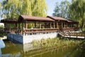 Asia China, Beijing, Guta Park, wooden pavilion