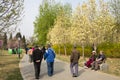 Asia China, Beijing, International Sculpture Park, spring landscape