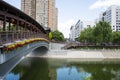 Asia China, Beijing, jinzhongdu Park,landscape architecture, gallery, bridge