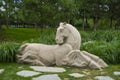 Asia, China, Beijing, jinzhongdu park, landscape sculpture, stone horse