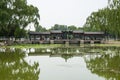 Asia China, Beijing, Longtan Lake Park, Summer landscape, Lake view, the long corridor