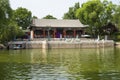 Asia China, Beijing, Longtan Lake Park, Summer landscape, Lake view, waterside pavilion