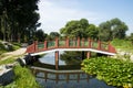 Asia China, Beijing, Old Summer Palace,Autumn scenery, wooden bridge Royalty Free Stock Photo