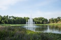 Asia China, Beijing, Old Summer Palace,Garden landscape, fountain