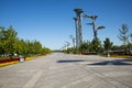 Asia China, Beijing, the Olympic park, viewing avenue, tower, landscape lamps