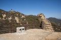 Asia China, Beijing, Phoenix Valley natural scenic spot, spring landscapeÃ¯Â¼ÅThe observation deck, wooden railings Royalty Free Stock Photo