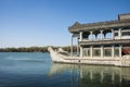 Asia China, Beijing, the Summer Palace, spring scenery, Kunming LakeÃ¯Â¼Åstone boat Royalty Free Stock Photo