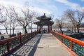 Asia China, Beijing, the Summer Palace, winter architecture and landscape Royalty Free Stock Photo