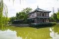 Asia China, Beijing, xinglong park, lake view, waterside pavilion