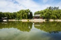 Asia China, Beijing, xinglong park, lake view,Waterside Pavilion