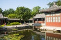 Asia China, Beijing, Xuanwu Yiyuan, garden building, waterside pavilion, Royalty Free Stock Photo