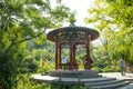 Asia China, Beijing, Xuanwu Yiyuan, summer landscape, Circular Pavilion