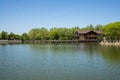 Asia, China, Beijing, yangshan park, Lake view, wooden house