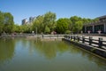 Asia, China, Beijing, yangshan park, Landscape architecture, lake, stone railings