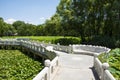 Asia China, Beijing, Zizhuyuan Park,Stone viewing platformÃ¯Â¼ÅLotus pond in summer,