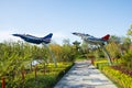 Asia China, Wuqing, Tianjin, Green Expo, park landscape, aircraft model