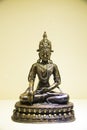Asia Chinese, Beijing, National Museum, Contemporary Art Biennale,Bronze inlaid silver, Shakya Mani, Buddha statue Royalty Free Stock Photo