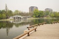 Asia Chinese, Beijing, Yuyuantan Park,The lake, the white pavilion,