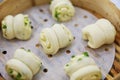 Asia Chinese style desert steamed twisted roll in a food steamer popular breakfast in China