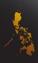 Asia country map Philippines, golden or gold style