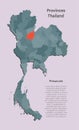 Asia country Thailand map and province Phitsanulok