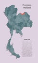 Asia country Thailand map, regoin Nong Khai