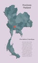 Asia country Thailand, vector map divided regions