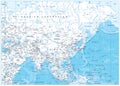 Asia detailed map Royalty Free Stock Photo