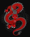 Asia dragon tattoo vector illustration Royalty Free Stock Photo