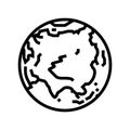 asia earth planet map line icon vector illustration Royalty Free Stock Photo