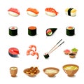 Asia Food Icon Set Royalty Free Stock Photo