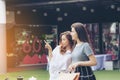 Girl shopping in department store. Royalty Free Stock Photo