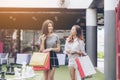 Girl shopping in department store. Royalty Free Stock Photo