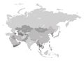 Asia grey vector map