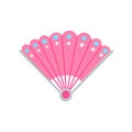 asia hand fan cartoon vector illustration Royalty Free Stock Photo