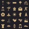 Asia icons set, simple style Royalty Free Stock Photo